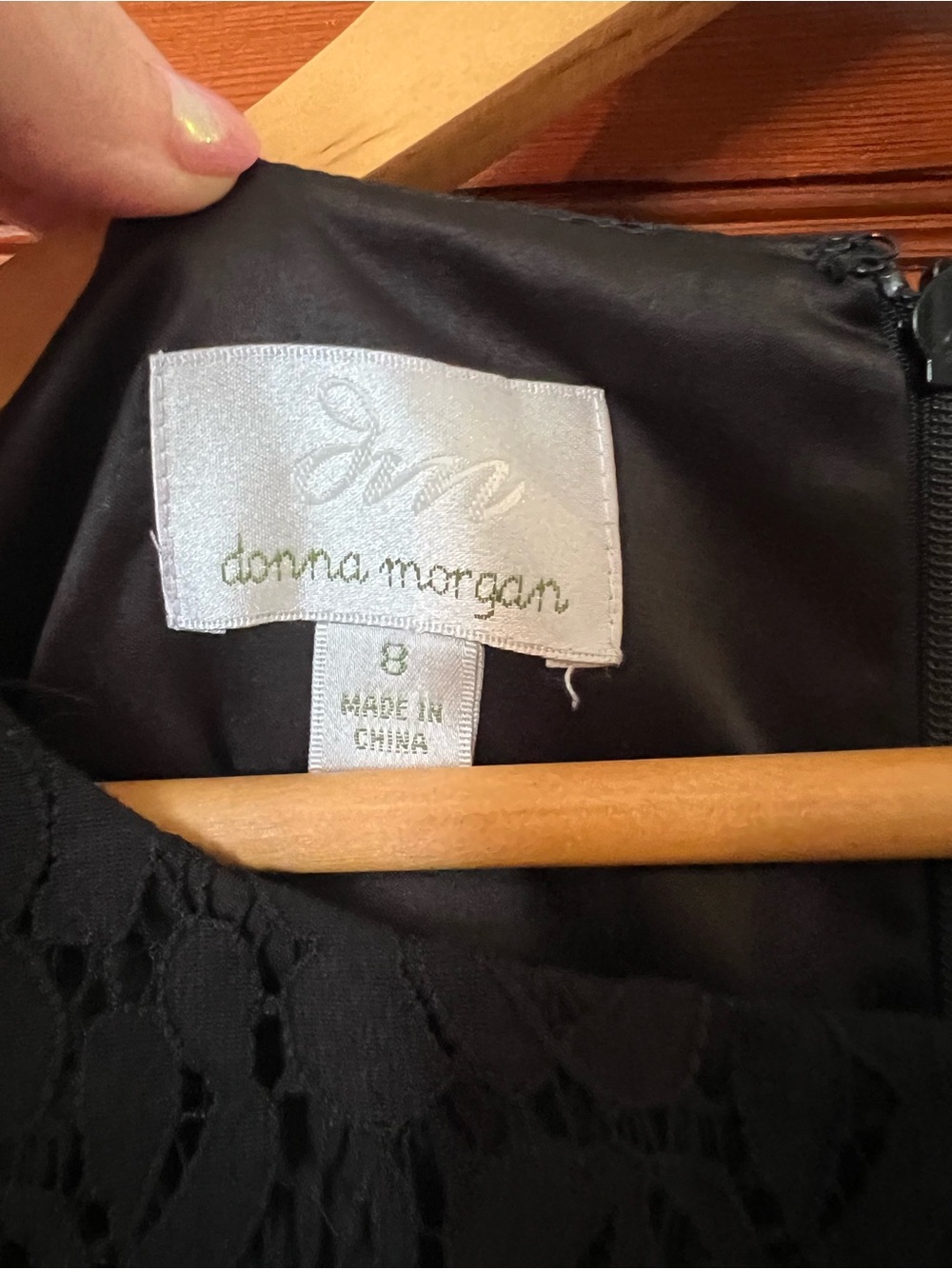 Donna Morgan Black Lace Fit & Flare Cocktail Dress Size 8 - Picture 6 of 9